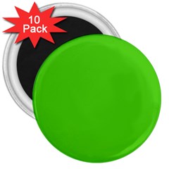 Bright Green 3  Magnets (10 pack) 