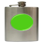 Bright Green Hip Flask (6 oz) Front