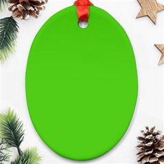 Bright Green Oval Ornament (Two Sides)