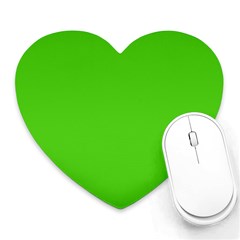 Bright Green Heart Mousepads