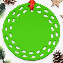 Bright Green Round Filigree Ornament (two Sides) by FabChoice