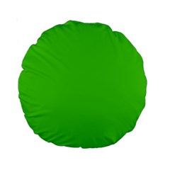 Bright Green Standard 15  Premium Round Cushions