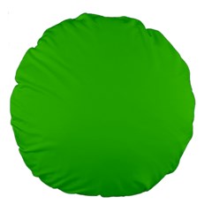 Bright Green Large 18  Premium Round Cushions by FabChoice