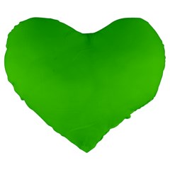 Bright Green Large 19  Premium Heart Shape Cushions