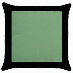 Dark Sea Green Throw Pillow Case (black) by FabChoice