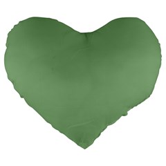 Dark Sea Green Large 19  Premium Flano Heart Shape Cushions by FabChoice