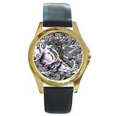 Invasive Hg Round Gold Metal Watch by MRNStudios