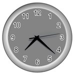 Battleship Grey Wall Clock (Silver) Front