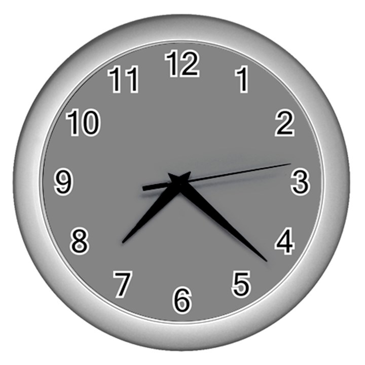 Battleship Grey Wall Clock (Silver)