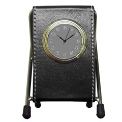 Battleship Grey Pen Holder Desk Clock by FabChoice