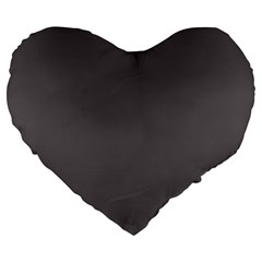 Carbon Grey Large 19  Premium Flano Heart Shape Cushions by FabChoice