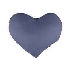 Cool Grey Standard 16  Premium Heart Shape Cushions by FabChoice