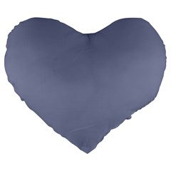 Cool Grey Large 19  Premium Flano Heart Shape Cushions by FabChoice