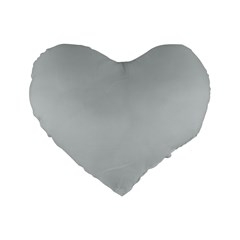 Glacier Grey Standard 16  Premium Heart Shape Cushions by FabChoice