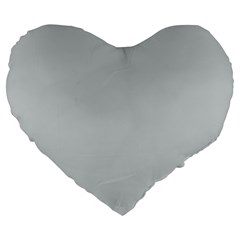 Glacier Grey Large 19  Premium Flano Heart Shape Cushions by FabChoice