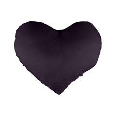 Graphite Grey Standard 16  Premium Heart Shape Cushions by FabChoice