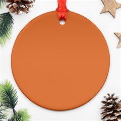 Amber Glow Orange Round Ornament (two Sides)