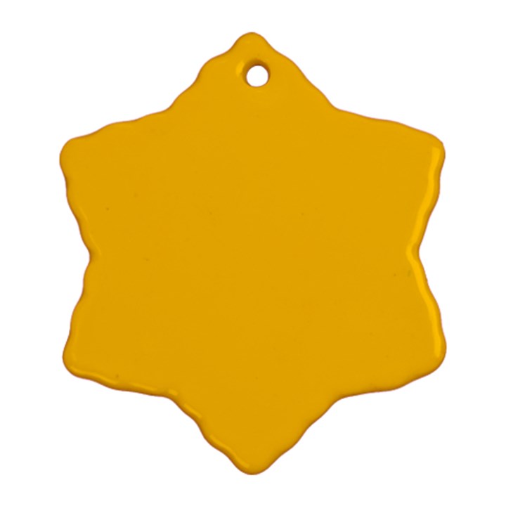 Amber Orange Snowflake Ornament (Two Sides)