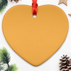 Bees Wax Orange Heart Ornament (two Sides) by FabChoice