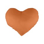 Cantaloupe Orange Standard 16  Premium Heart Shape Cushions Back