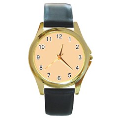 Cute Sunset Round Gold Metal Watch by FabChoice