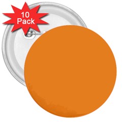 Deep Saffron Orange 3  Buttons (10 Pack)  by FabChoice