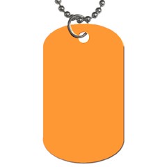 Deep Saffron Orange Dog Tag (one Side) by FabChoice