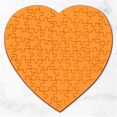 Deep Saffron Orange Jigsaw Puzzle (heart) by FabChoice