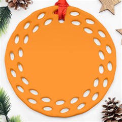 Deep Saffron Orange Round Filigree Ornament (two Sides) by FabChoice