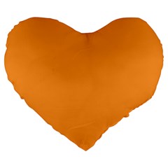 Deep Saffron Orange Large 19  Premium Heart Shape Cushions by FabChoice