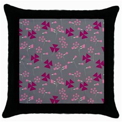 Oxalis, Clover Throw Pillow Case (black) by UniqueThings