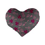 oxalis, clover Standard 16  Premium Heart Shape Cushions Back