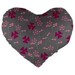 oxalis, clover Large 19  Premium Heart Shape Cushions Front