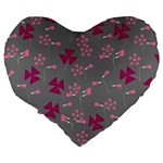 oxalis, clover Large 19  Premium Heart Shape Cushions Back