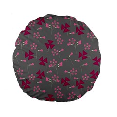 Oxalis, Clover Standard 15  Premium Flano Round Cushions by UniqueThings