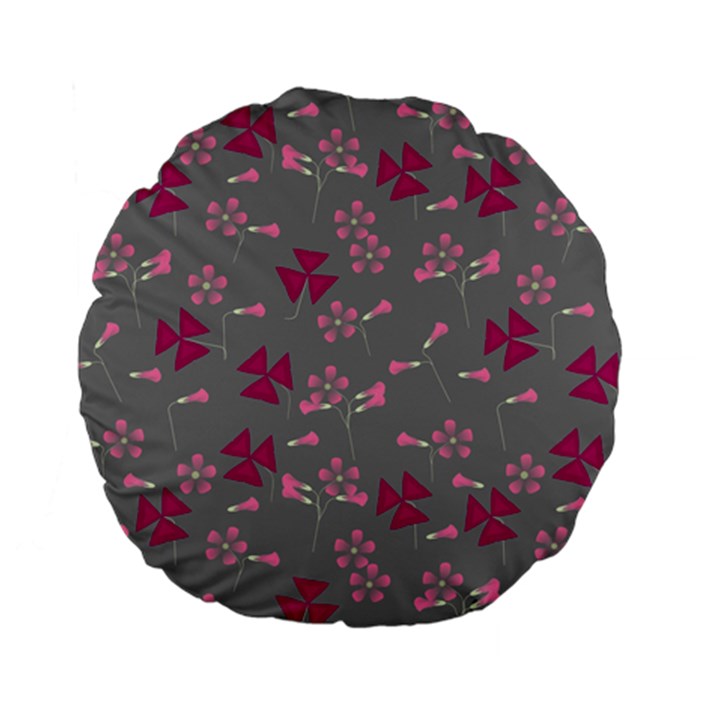 oxalis, clover Standard 15  Premium Flano Round Cushions