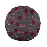 oxalis, clover Standard 15  Premium Flano Round Cushions Back