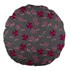 Oxalis, Clover Large 18  Premium Flano Round Cushions by UniqueThings