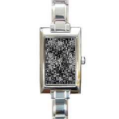 Black And White Modern Abstract Design Rectangle Italian Charm Watch