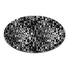 Black And White Modern Abstract Design Oval Magnet