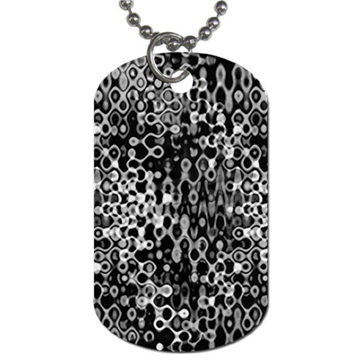 Black And White Modern Abstract Design Dog Tag (One Side)