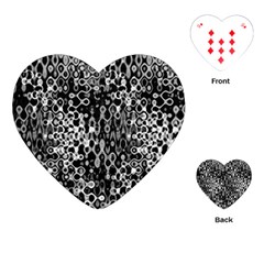 Black And White Modern Abstract Design Playing Cards Single Design (Heart)