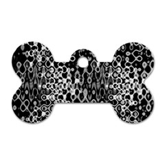 Black And White Modern Abstract Design Dog Tag Bone (One Side)