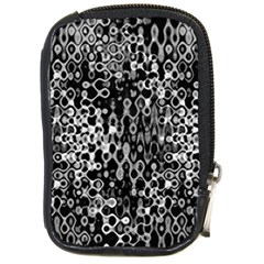 Black And White Modern Abstract Design Compact Camera Leather Case by dflcprintsclothing