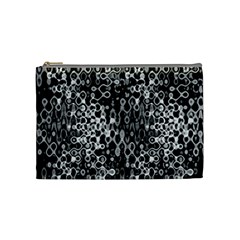 Black And White Modern Abstract Design Cosmetic Bag (Medium)