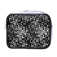 Black And White Modern Abstract Design Mini Toiletries Bag (One Side)