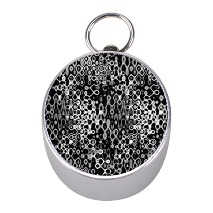 Black And White Modern Abstract Design Mini Silver Compasses