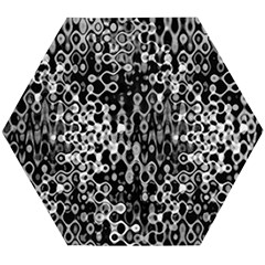 Black And White Modern Abstract Design Wooden Puzzle Hexagon