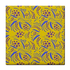 Folk Flowers Art Pattern Floral Abstract Surface Design  Seamless Pattern Tile Coaster by Eskimos