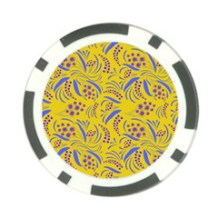 Folk Flowers Art Pattern Floral Abstract Surface Design  Seamless Pattern Poker Chip Card Guard by Eskimos